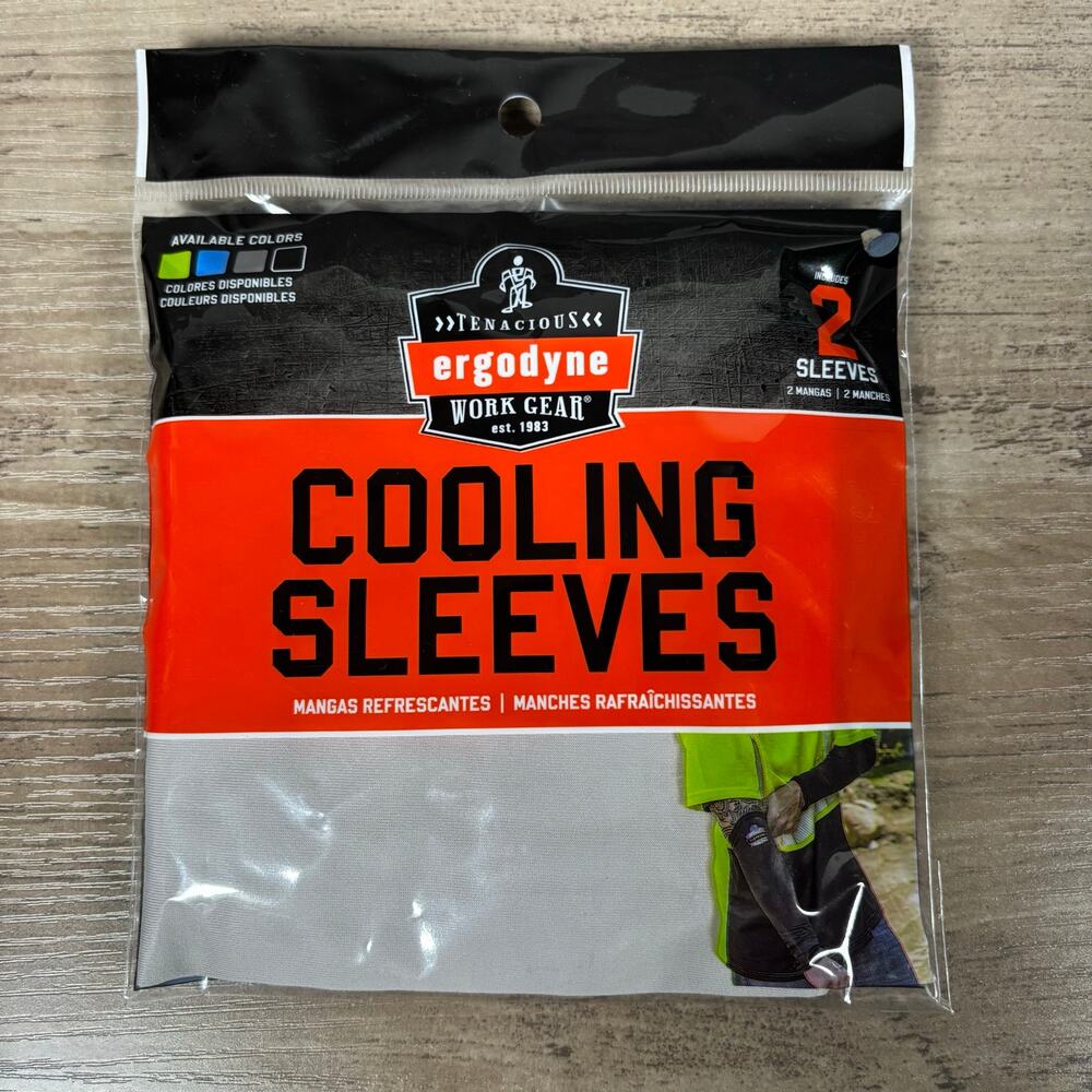 Ergodyne 6690 Cooling Arm Sleeves Gray Large NWT Sealed 2-Pack